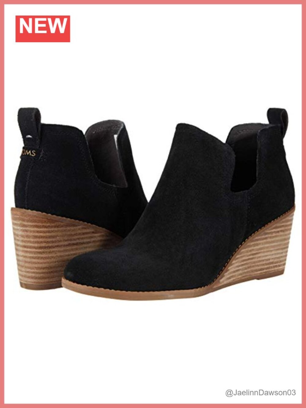 TOMS Women's Kallie Cutout Boot Suede Wedge Ankle Bootie